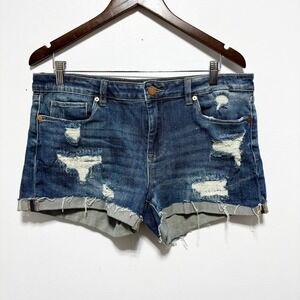 BlankNYC Shorts Womens 30 Fulton Roll Up Distressed Cut Off Festival Stretch